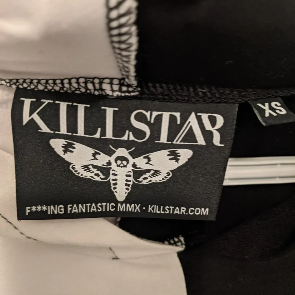 Killstar Jinx Sorcery black and white hooded dress - Picture 3 of 3